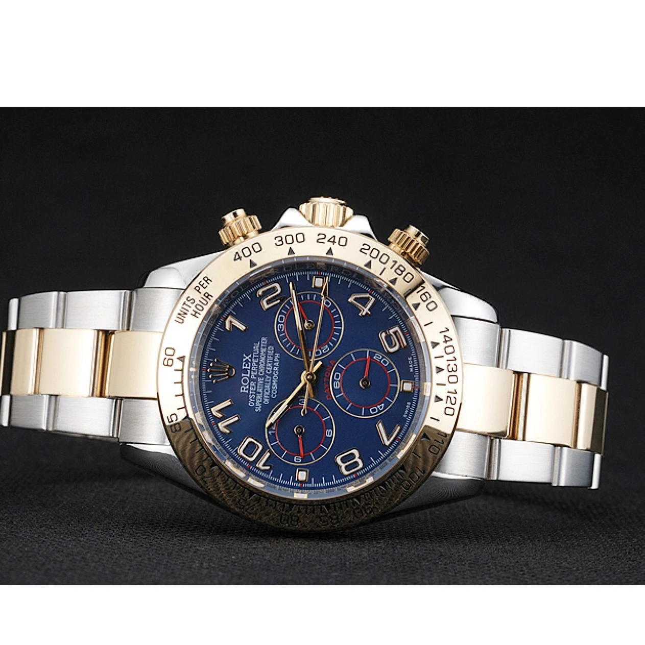 Aaa replica watch Dial Two Rolex Bracelet Blue Cosmograph Steel Stainless Tone Daytona 1454246 1013